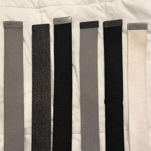 Nike - Set of 6 Canvas Belts in Neutral Tones
